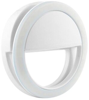 1Pcs Ronde Vorm Op Ring Licht Op Camera Selfie Led Camera Licht Met 36 Led Voor Smart Telefoon camera wit
