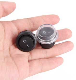 1pcs Round Black 2 Pin SPST ON-OFF Rocker Boat 12V Snap + Waterproof Coat Switch