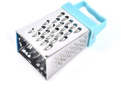 1Pcs Rvs 4 Zijdige Messen Kaas Groenten Rasp Wortel Komkommer Slicer Cutter Box Container Keukengerei Blauw