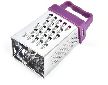 1Pcs Rvs 4 Zijdige Messen Kaas Groenten Rasp Wortel Komkommer Slicer Cutter Box Container Keukengerei Paars