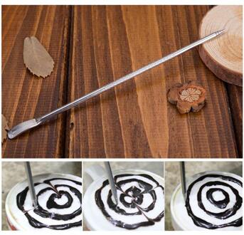 1Pcs Rvs Cappuccino Latte Espresso Koffie Decorating Art Pen Creatieve Fancy Koffie Stick Tool