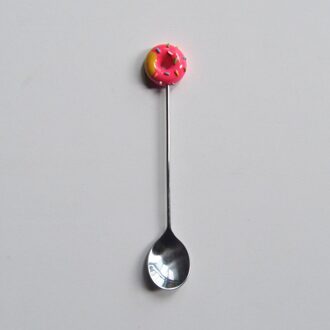 1Pcs Rvs Donut Lepel Cake Koffie Dessert Thee Ijs Roeren Lepels Candy Leuke Cartoon Theelepel