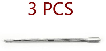 1Pcs Rvs Double Head Cuticle Pusher Voor Manicure Nail Art Exfoliërende Gereedschap Cuticle Remover Nagelvijl Manicure Tool 3stk