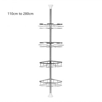 1Pcs Rvs Driehoekige Hoek Organiseren Rack Planken Mand Hanger Shampoo Organizer Douche Badkamer Plank Keuken Hwc 110cm to 280cm