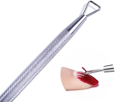 1Pcs Rvs Gel Nagellak Remover Tool Removal Stick Pen Slijpen Pusher Manicure Voor Uv Gel Polish Cuticle SA508