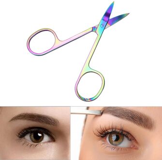 1Pcs Rvs Kleine Nail Gereedschap Schaar Manicure Voor Wenkbrauw Neus Wimper Cuticle Schaar Gebogen Pedicure Make-Up Tool 6