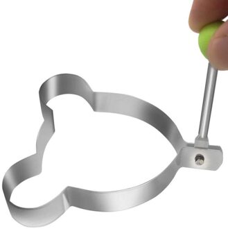1Pcs Rvs Koken Shaper Mould Koekenpan Gebakken Ei Mold Pancake Ring Cirkel Met Vijf Vormen muis