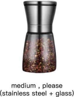 1Pcs Rvs Molen Glazen Lichaam Spice Zout En Peper Molen Keuken Accessoires Draagbare Koken Tool 03