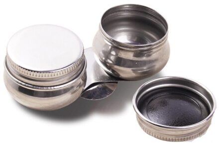 1Pcs Rvs Olieman/Pen Wasmachine Penselenbakje Schilderen Vessel Dubbele Gat Met Cover Afdichting Toner