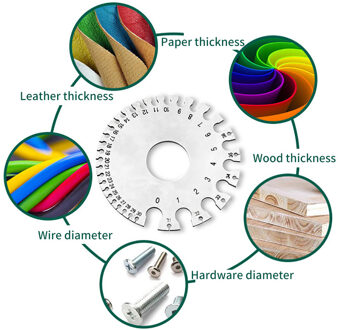 1Pcs Rvs Ronde Draad Dikte Meten Gauge Diameter Gage Gereedschap Inspectie Heerser Dikte Gauge Heerser
