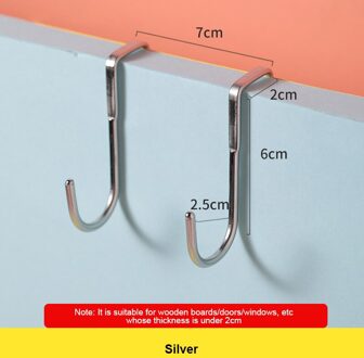 1Pcs Rvs S-Haak Nachtkastje Deur Haak Slaapzaal Dubbele Haak S-Haak Muur Opknoping Keuken rack S-Haak