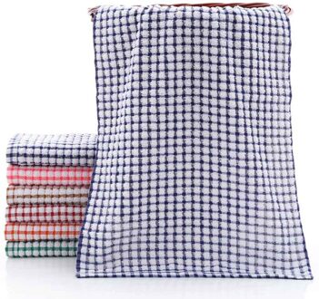 1Pcs Schoonmaakdoekje Theedoeken Keuken Plaid Schotel Katoen Absorberende Doeken Vaatdoek Zakdoek Rooster Handdoek 64*42Cm NB