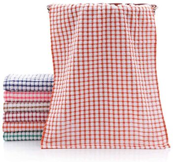 1Pcs Schoonmaakdoekje Theedoeken Keuken Plaid Schotel Katoen Absorberende Doeken Vaatdoek Zakdoek Rooster Handdoek 64*42Cm of