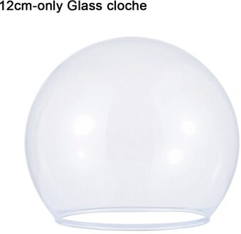 1Pcs Sferische Glas Cloche Jar Display Stand Cover Terrarium Fles Met Houten Base Acryl Stofkap Display Box Bloem doos 12cm-Glass cloche