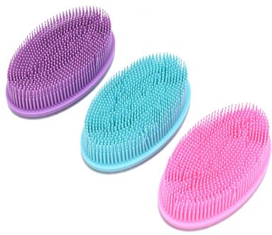 1Pcs Silicone Head Body Massager Shampoo Hoofdhuid Massage Borstel Haar Wassen Kam Body Douche Borstel Bad Spa Afslanken Schoonheid gereedschap blauw