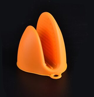 1Pcs Silicone Hittebestendige Handschoen Grip Oven Pot Koken Mitt Protector Houder Grip oranje