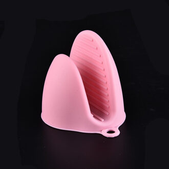 1Pcs Silicone Hittebestendige Handschoen Grip Oven Pot Koken Mitt Protector Houder Grip roze