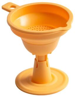1Pcs Silicone Inklapbare Opvouwbare Trechter Huishouden Keuken Koken Gereedschap Draagbare Wijn Mini Draagbare Olie Pot Trechter Nieuw geel