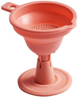 1Pcs Silicone Inklapbare Opvouwbare Trechter Huishouden Keuken Koken Gereedschap Draagbare Wijn Mini Draagbare Olie Pot Trechter Nieuw roze