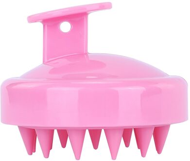 1Pcs Silicone Kam Voor Haar Wassen Cleaning Handleiding Shampoo Kam Hoofdhuid Massager Haarverzorging Massage Kam Bad Borstel Haarborstel roze