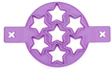 1Pcs Silicone Non Stick Fantastische Ei Pannenkoek Maker Ring Keuken Bakken Omelet Mallen Flip Fornuis Ei Ring Mold Koken gereedschap 1stk ster paars