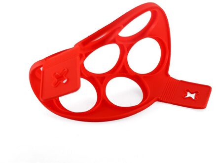 1Pcs Silicone Non Stick Fantastische Ei Pannenkoek Maker Ring Keuken Bakken Omelet Mallen Flip Fornuis Ei Ring Mold ronde-rood