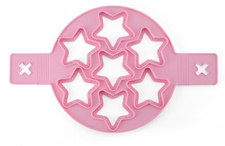1Pcs Silicone Non Stick Fantastische Ei Pannenkoek Maker Ring Keuken Bakken Omelet Mallen Flip Fornuis Ei Ring Mold ster-roze