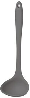 1Pcs Silicone Soeplepel Effen Kleur Hosehold Lange Handvat Pap Lepel Rijst Pollepel Servies Maaltijd Diner Scoops Keuken Gereedschap grijs