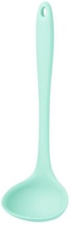 1Pcs Silicone Soeplepel Effen Kleur Hosehold Lange Handvat Pap Lepel Rijst Pollepel Servies Maaltijd Diner Scoops Keuken Gereedschap groen