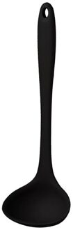 1Pcs Silicone Soeplepel Effen Kleur Hosehold Lange Handvat Pap Lepel Rijst Pollepel Servies Maaltijd Diner Scoops Keuken Gereedschap zwart