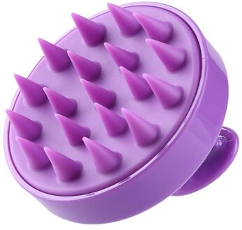 1Pcs Silicone Tanden Hoofdhuid Massage Borstels Haar Wassen Kam Body Bad Borstel Haar Wassen Kam Douche Bad Borstel Paars
