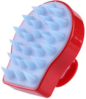 1Pcs Silicone Tanden Hoofdhuid Massage Borstels Haar Wassen Kam Body Bad Borstel Haar Wassen Kam Douche Bad Borstel Rood