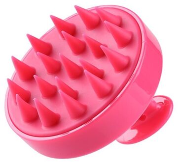 1Pcs Silicone Tanden Hoofdhuid Massage Borstels Haar Wassen Kam Body Bad Borstel Haar Wassen Kam Douche Bad Borstel Roze