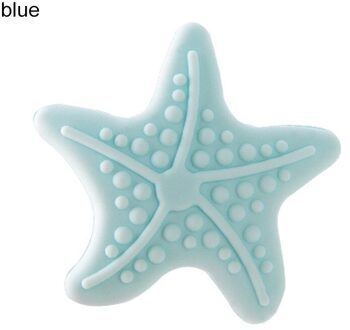 1Pcs Silicone Zelfklevende Deur Muursticker Zeester Modellering Muur Mute Verdikking Shock Pad Handvat Deurslot Beschermende mat Blauw