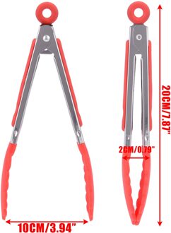 1Pcs Siliconen Bbq Grillen Tong Keuken Koken Salade Eten Buffet Clip Staal Handvat Keuken Tool Non-stick Barbecue clip Klem