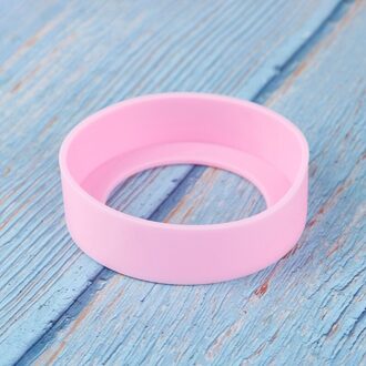 1Pcs Siliconen Cup Bodem Beschermhoes Bekerhouder 6.5Cm Thermos Cup Base Beschermhoes roze