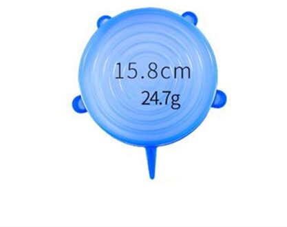 1Pcs Siliconen Deksel Stretch Deksels Universele Siliconen Kom Pot Deksel Siliconen Cover Pan Koken Voedsel Verse Cover Magnetron Cover 15.8cm