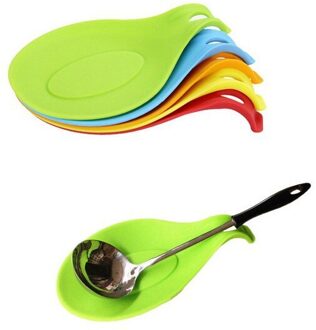 1Pcs Siliconen Lepel Isolatie Mat Siliconen Hittebestendige Placemat Drank Glas Coaster Lade Lepel Pad Keuken Tool Accessoire 1stk willekeurig