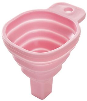 1Pcs Siliconen Vouwen Telescopische Lange Nek Trechter Creatieve Huishoudelijke Vloeibare Doseren Mini Trechter Keuken Gereedschap roze