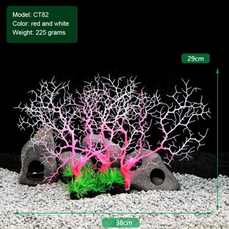 1Pcs Simulatie Kunstmatige Plant Aquarium Fish Tank Decor Fish Tank Begonia Coral Aquarium Landschapsarchitectuur Hars Home Decoratie 03