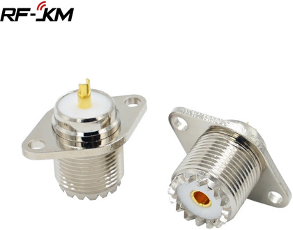 1Pcs SL16 UHF SO239 female 2 hole Female Jack with rhombic flange soldering panel RF connector socket female antenna connector