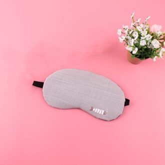 1Pcs Slapen Oogmasker Katoen Soft Sleep Aid Travel Rest Eye Shade Cover Blindfold Unisex Vrouwen Mannen 4 Stijlen optinal Grijs