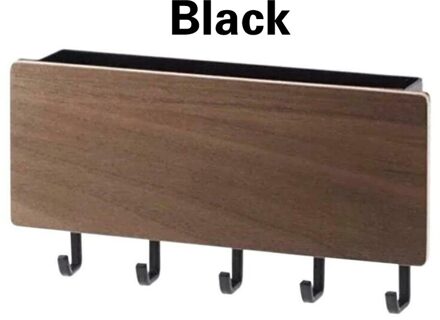 1Pcs, Sleutelhanger Voor Muur, Muur Hanger Haak, Mode, Wandplank, Houten, opslag, Sleutelhouder, Haken, Wall Mounted Rack, Home Decor zwart