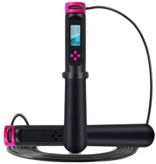 1Pcs Smart Springtouw Fitness Sport Speed & Gewogen Skipping Touwen Met Anti-Slip Hand Grip Lcd-scherm toont Tijd Skakanka Rood