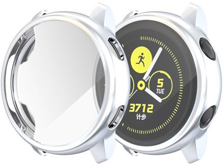 1Pcs Soft Silicone Cover Voor Samsung Galaxy Horloge Actieve Case Bumper Accessoires Protector Volledige Dekking Scherm Beschermhoes wit