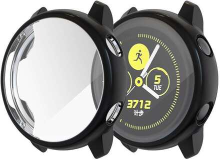 1Pcs Soft Silicone Cover Voor Samsung Galaxy Horloge Actieve Case Bumper Accessoires Protector Volledige Dekking Scherm Beschermhoes zwart