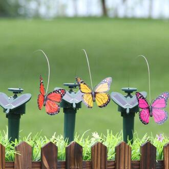 1Pcs Solar Powered Flying Vlinder Vogel Zonnebloem Voor Yard Tuin Stake Ornament Bloempotten Outdoor Decoratie bloem vlinder