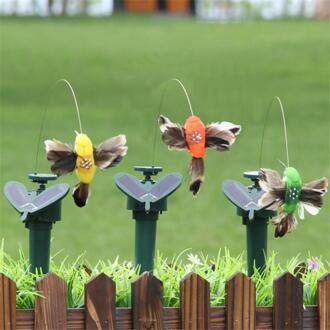 1Pcs Solar Powered Flying Vlinder Vogel Zonnebloem Voor Yard Tuin Stake Ornament Bloempotten Outdoor Decoratie