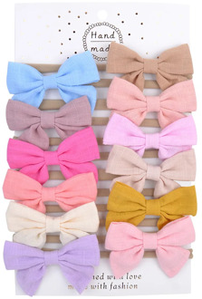 1pcs Solid Fabric Hair Bow Headbands Bow Elastic Hair Bands Handmade Boutique Hairbands Baby Girl Hair Accessories