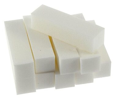 1Pcs Sponge Nail File Buffer Block Manicure Poolse Schuren Nail Buffer Buffing Multi-Gekleurde Nail Art Gereedschap beauty Tools 1stk wit